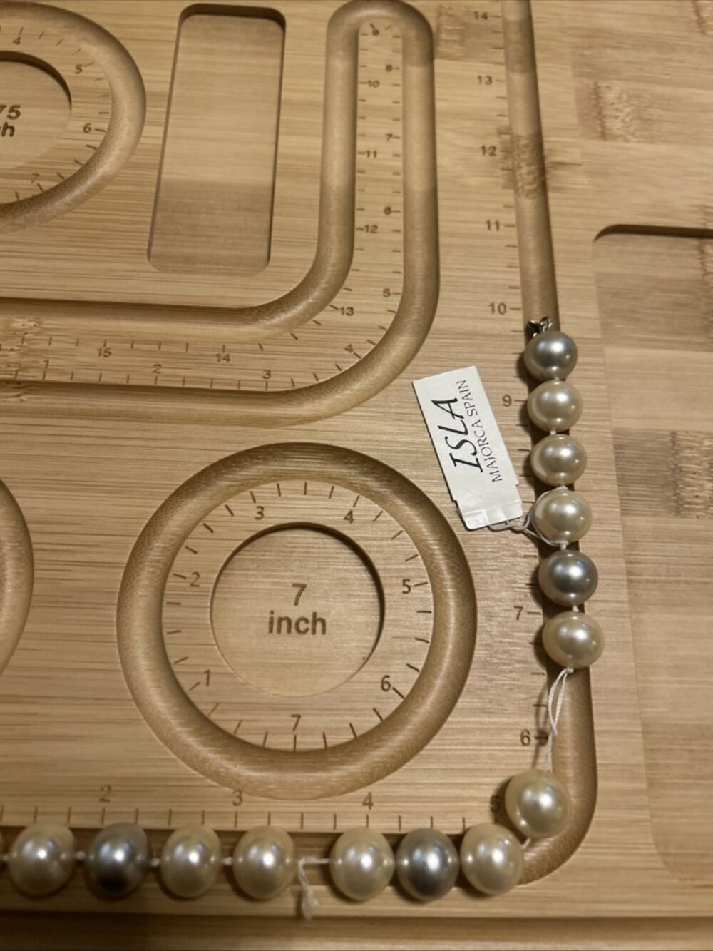 Vintage Isla Mallorca 12mm Glass Pearl Necklace 18" White Gray As-Is Repair DIY - Picture 3 of 16